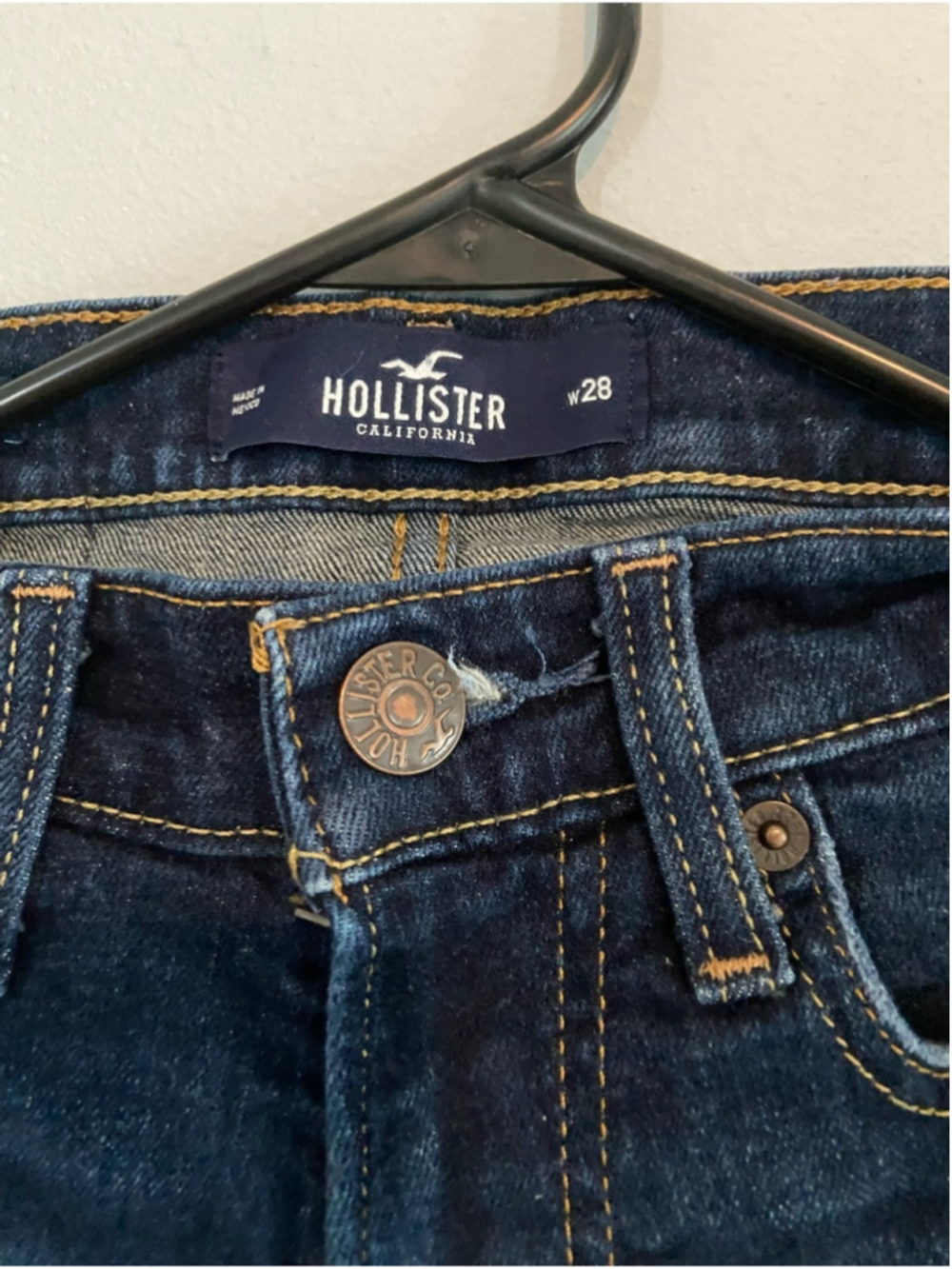 Hollister Dark Indigo Low-Rise Jeans Shorts